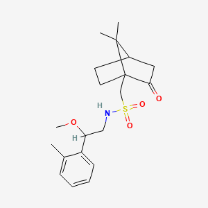 molecular formula C20H29NO4S B2650081 1-(7,7-dimethyl-2-oxobicyclo[2.2.1]heptan-1-yl)-N-(2-methoxy-2-(o-tolyl)ethyl)methanesulfonamide CAS No. 1797898-61-3