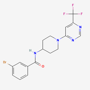molecular formula C17H16BrF3N4O B2650082 3-bromo-N-(1-(6-(trifluoromethyl)pyrimidin-4-yl)piperidin-4-yl)benzamide CAS No. 2034258-74-5