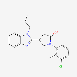 molecular formula C21H22ClN3O B2650083 1-(3-氯-2-甲基苯基)-4-(1-丙基-1H-苯并咪唑-2-基)吡咯烷-2-酮 CAS No. 847394-46-1
