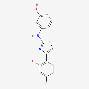 B2650085 3-[[4-(2,4-Difluorophenyl)-1,3-thiazol-2-yl]amino]phenol CAS No. 294893-07-5