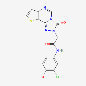 molecular formula C16H12ClN5O3S B2650088 N-(3-Chloro-4-methoxyphenyl)-2-(5-oxo-12-thia-3,4,6,8-tetrazatricyclo[7.3.0.02,6]dodeca-1(9),2,7,10-tetraen-4-yl)acetamide CAS No. 1031972-10-7