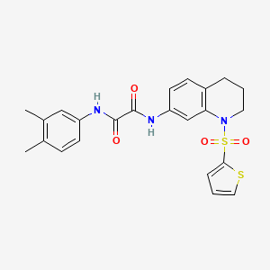 molecular formula C23H23N3O4S2 B2650092 N1-(3,4-二甲苯基)-N2-(1-(噻吩-2-磺酰基)-1,2,3,4-四氢喹啉-7-基)草酰胺 CAS No. 898430-46-1