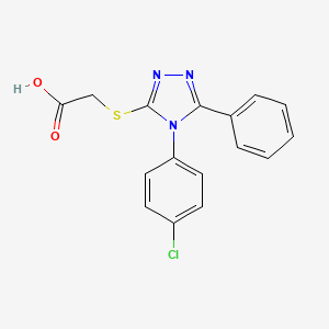molecular formula C16H12ClN3O2S B2650105 2-{[4-(4-氯苯基)-5-苯基-4H-1,2,4-三唑-3-基]硫代}乙酸 CAS No. 727717-72-8