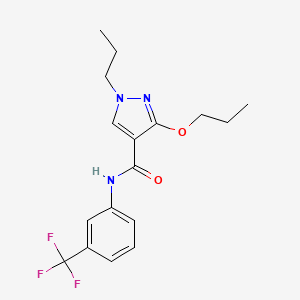 molecular formula C17H20F3N3O2 B2650108 3-丙氧基-1-丙基-N-(3-(三氟甲基)苯基)-1H-吡唑-4-甲酰胺 CAS No. 1013765-57-5