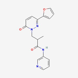 molecular formula C17H16N4O3 B2650111 3-(3-(呋喃-2-基)-6-氧代哒嗪-1(6H)-基)-2-甲基-N-(吡啶-3-基)丙酰胺 CAS No. 1286717-35-8