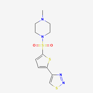 molecular formula C11H14N4O2S3 B2650118 1-Methyl-4-((5-(1,2,3-thiadiazol-4-yl)-2-thienyl)sulfonyl)piperazine CAS No. 320421-84-9