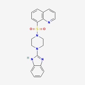 molecular formula C20H19N5O2S B2650122 8-((4-(1H-benzo[d]imidazol-2-yl)piperazin-1-yl)sulfonyl)quinoline CAS No. 1235647-07-0
