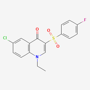 molecular formula C17H13ClFNO3S B2650134 6-chloro-1-ethyl-3-((4-fluorophenyl)sulfonyl)quinolin-4(1H)-one CAS No. 899214-13-2