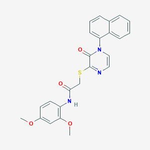 molecular formula C24H21N3O4S B2650145 N-(2,4-二甲氧基苯基)-2-((4-(萘-1-基)-3-氧代-3,4-二氢吡嗪-2-基)硫代)乙酰胺 CAS No. 900007-61-6