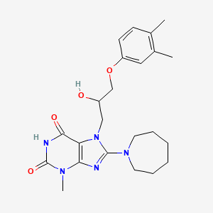 8-(azepan-1-yl)-7-(3-(3,4-dimethylphenoxy)-2-hydroxypropyl)-3-methyl-1H-purine-2,6(3H,7H)-dione