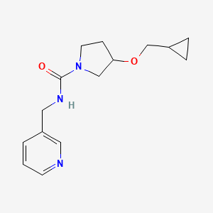 molecular formula C15H21N3O2 B2650151 3-(环丙基甲氧基)-N-(吡啶-3-基甲基)吡咯烷-1-甲酰胺 CAS No. 2034387-41-0