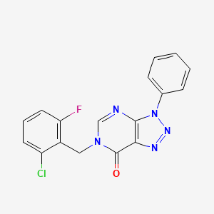 B2650172 6-[(2-Chloro-6-fluorophenyl)methyl]-3-phenyltriazolo[4,5-d]pyrimidin-7-one CAS No. 892479-07-1