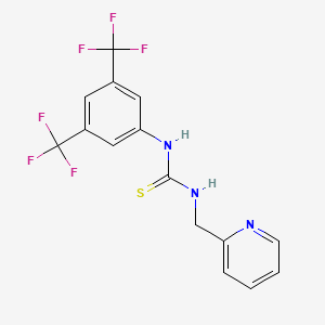 molecular formula C15H11F6N3S B2650179 1-(3,5-Bis(trifluoromethyl)phenyl)-3-(2-pyridylmethyl)thiourea CAS No. 1024572-85-7