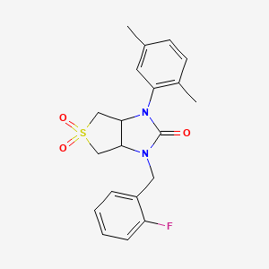 molecular formula C20H21FN2O3S B2650180 1-(2,5-dimethylphenyl)-3-(2-fluorobenzyl)tetrahydro-1H-thieno[3,4-d]imidazol-2(3H)-one 5,5-dioxide CAS No. 894926-11-5
