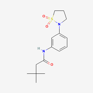 molecular formula C15H22N2O3S B2650186 N-(3-(1,1-dioxidoisothiazolidin-2-yl)phenyl)-3,3-dimethylbutanamide CAS No. 941932-23-6