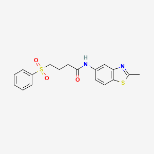 molecular formula C18H18N2O3S2 B2650196 N-(2-甲基苯并[d]噻唑-5-基)-4-(苯磺酰基)丁酰胺 CAS No. 941966-77-4