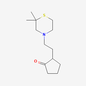 molecular formula C13H23NOS B2650204 2-[2-(2,2-Dimethylthiomorpholin-4-yl)ethyl]cyclopentan-1-one CAS No. 1594792-78-5