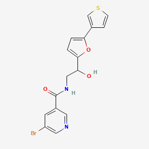 molecular formula C16H13BrN2O3S B2650206 5-bromo-N-{2-hydroxy-2-[5-(thiophen-3-yl)furan-2-yl]ethyl}pyridine-3-carboxamide CAS No. 2097929-15-0