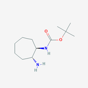 molecular formula C12H24N2O2 B2650209 tert-butyl N-[(1R,2R)-2-aminocycloheptyl]carbamate CAS No. 1305711-56-1