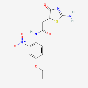 molecular formula C13H14N4O5S B2650211 2-(2-amino-4-oxo-1,3-thiazol-5-yl)-N-(4-ethoxy-2-nitrophenyl)acetamide CAS No. 308300-14-3