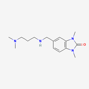 molecular formula C15H24N4O B2650235 5-({[3-(dimethylamino)propyl]amino}methyl)-1,3-dimethyl-1,3-dihydro-2H-benzimidazol-2-one CAS No. 881449-07-6