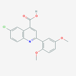molecular formula C18H14ClNO4 B2650237 6-Chloro-2-(2,5-dimethoxyphenyl)quinoline-4-carboxylic acid CAS No. 897560-34-8