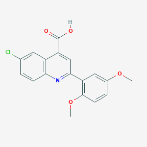 molecular formula C18H14ClNO4 B2650237 6-氯-2-(2,5-二甲氧基苯基)喹啉-4-羧酸 CAS No. 897560-34-8