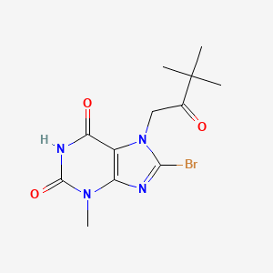 molecular formula C12H15BrN4O3 B2650247 8-bromo-7-(3,3-dimethyl-2-oxobutyl)-3-methyl-2,3,6,7-tetrahydro-1H-purine-2,6-dione CAS No. 878421-65-9