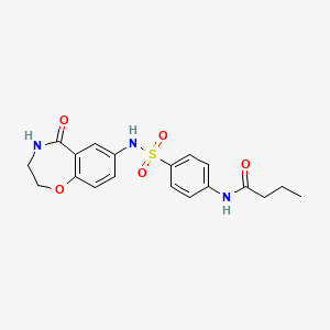 N-(4-(N-(5-oxo-2,3,4,5-tetrahydrobenzo[f][1,4]oxazepin-7-yl)sulfamoyl)phenyl)butyramide