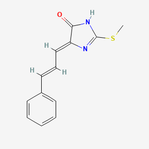 molecular formula C13H12N2OS B2650270 (4Z)-2-(甲硫基)-4-[(2E)-3-苯基丙-2-烯-1-亚烷基]-4,5-二氢-1H-咪唑-5-酮 CAS No. 91121-99-2