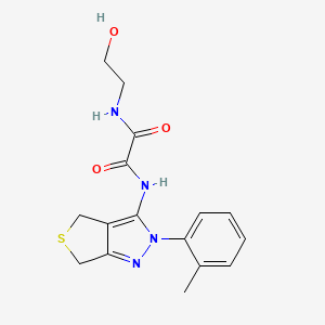 molecular formula C16H18N4O3S B2650279 N-(2-羟乙基)-N'-[2-(2-甲基苯基)-4,6-二氢噻吩并[3,4-c]吡唑-3-基]草酰胺 CAS No. 899952-28-4