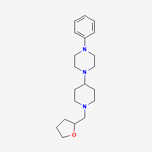 molecular formula C20H31N3O B2650299 1-Phenyl-4-(1-((tetrahydrofuran-2-yl)methyl)piperidin-4-yl)piperazine CAS No. 2034611-36-2