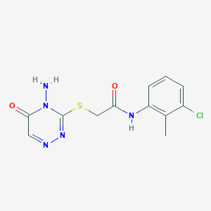 molecular formula C12H12ClN5O2S B2650322 2-((4-氨基-5-氧代-4,5-二氢-1,2,4-三嗪-3-基)硫代)-N-(3-氯-2-甲基苯基)乙酰胺 CAS No. 899753-75-4