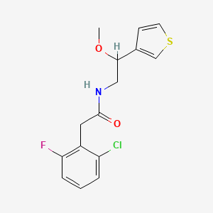 B2650341 2-(2-chloro-6-fluorophenyl)-N-(2-methoxy-2-(thiophen-3-yl)ethyl)acetamide CAS No. 1796962-30-5