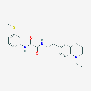molecular formula C22H27N3O2S B2650343 N1-(2-(1-乙基-1,2,3,4-四氢喹啉-6-基)乙基)-N2-(3-(甲硫基)苯基)草酰胺 CAS No. 955610-01-2
