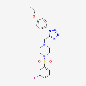 molecular formula C20H23FN6O3S B2650348 1-((1-(4-乙氧苯基)-1H-四唑-5-基)甲基)-4-((3-氟苯基)磺酰基)哌嗪 CAS No. 1049440-75-6