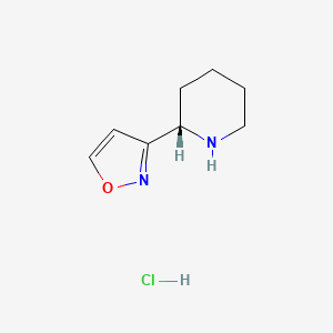 B2650351 3-[(2S)-Piperidin-2-yl]-1,2-oxazole;hydrochloride CAS No. 2418597-07-4