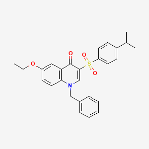 molecular formula C27H27NO4S B2650363 1-苄基-6-乙氧基-3-(4-丙-2-基苯基)磺酰基喹啉-4-酮 CAS No. 866844-75-9