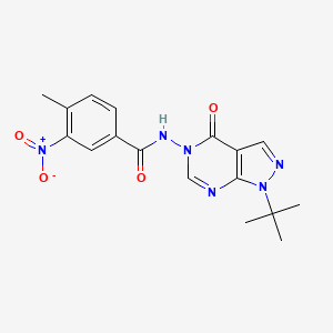 molecular formula C17H18N6O4 B2650372 N-(1-(叔丁基)-4-氧代-1H-吡唑并[3,4-d]嘧啶-5(4H)-基)-4-甲基-3-硝基苯甲酰胺 CAS No. 899751-70-3