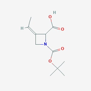 molecular formula C11H17NO4 B2650374 (3Z)-3-乙叉基-1-[(2-甲基丙烷-2-基)氧羰基]氮杂环丁烷-2-羧酸 CAS No. 1824683-19-3