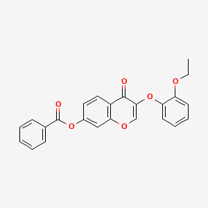 molecular formula C24H18O6 B2650376 3-(2-乙氧基苯氧基)-4-氧代-4H-chromen-7-基苯甲酸酯 CAS No. 637751-61-2