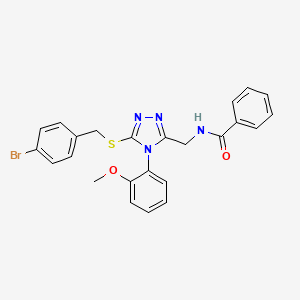 B2650387 N-((5-((4-bromobenzyl)thio)-4-(2-methoxyphenyl)-4H-1,2,4-triazol-3-yl)methyl)benzamide CAS No. 391897-57-7