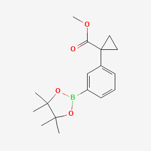 molecular formula C17H23BO4 B2650401 1-[3-(4,4,5,5-四甲基-1,3,2-二恶杂硼环-2-基)苯基]环丙烷甲酸甲酯 CAS No. 1004294-83-0