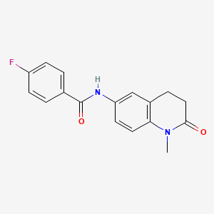 molecular formula C17H15FN2O2 B2650404 4-fluoro-N~1~-(1-methyl-2-oxo-1,2,3,4-tetrahydro-6-quinolinyl)benzamide CAS No. 921913-77-1