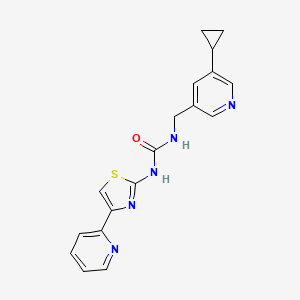 molecular formula C18H17N5OS B2650407 1-((5-环丙基吡啶-3-基)甲基)-3-(4-(吡啶-2-基)噻唑-2-基)脲 CAS No. 2034313-13-6