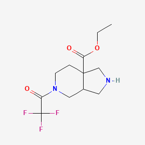 molecular formula C12H17F3N2O3 B2650409 Ethyl 5-(2,2,2-trifluoroacetyl)octahydro-7aH-pyrrolo[3,4-c]pyridine-7a-carboxylate CAS No. 2204862-89-3