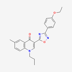 molecular formula C23H23N3O3 B2650417 3-[3-(4-乙氧基苯基)-1,2,4-恶二唑-5-基]-6-甲基-1-丙基喹啉-4(1H)-酮 CAS No. 1326926-25-3
