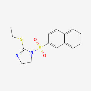 molecular formula C15H16N2O2S2 B2650454 2-乙基硫代-1-萘-2-基磺酰基-4,5-二氢咪唑 CAS No. 868216-56-2