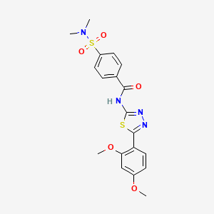 molecular formula C19H20N4O5S2 B2650459 N-[5-(2,4-dimethoxyphenyl)-1,3,4-thiadiazol-2-yl]-4-(dimethylsulfamoyl)benzamide CAS No. 304694-96-0