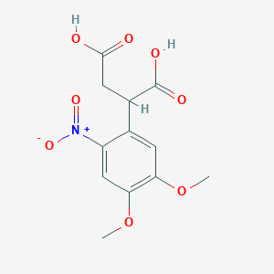 molecular formula C12H13NO8 B2650460 2-(4,5-Dimethoxy-2-nitrophenyl)succinic acid CAS No. 100193-44-0